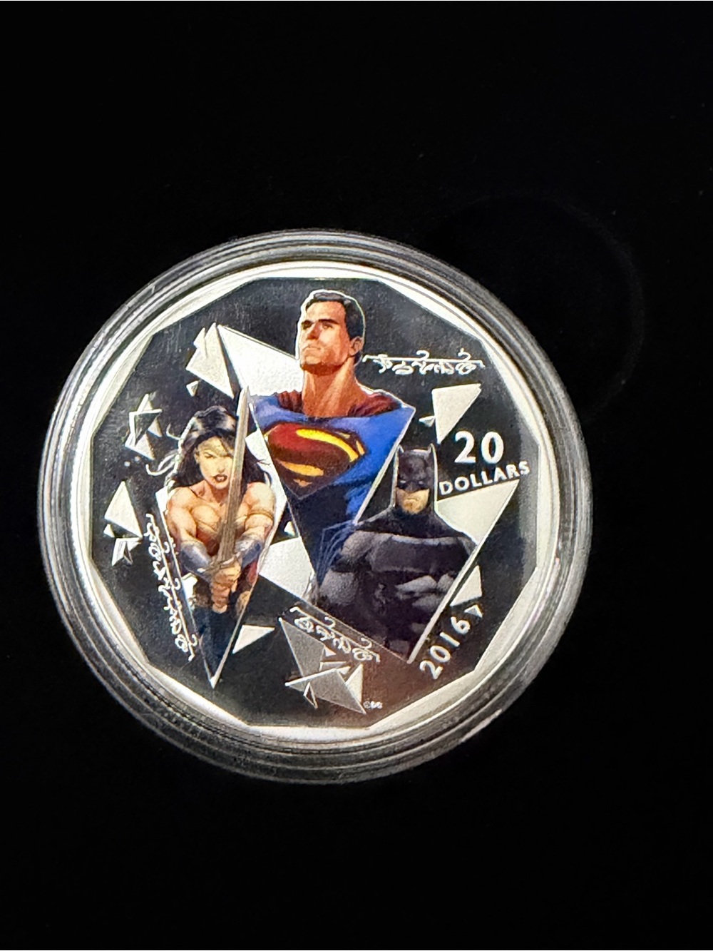2016 RCM $20 “The Trinity” silver coin Batman v Superman: Dawn of Justice